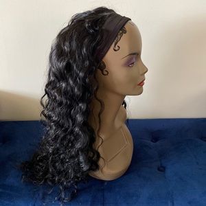 Human hair velcro headband wig